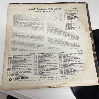GREAT AMERICAN FOLK SONGS Vinyl LP Records VG