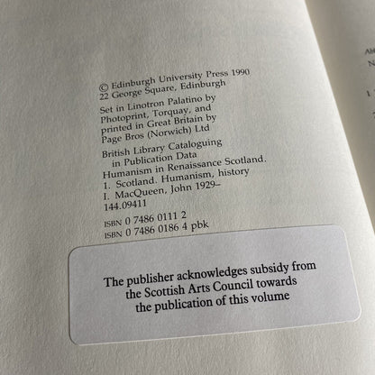 Humanism in Renaissance Scotland