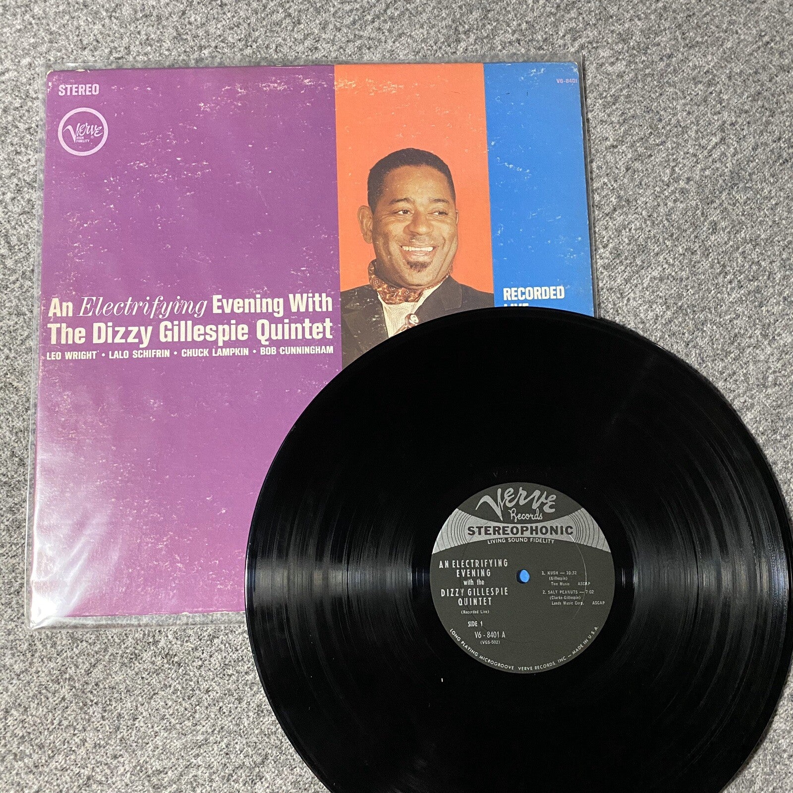 An Electrifying Evening With Dizzy Gillespie Quintet VINYL LP RECORD V6-8401 VG+