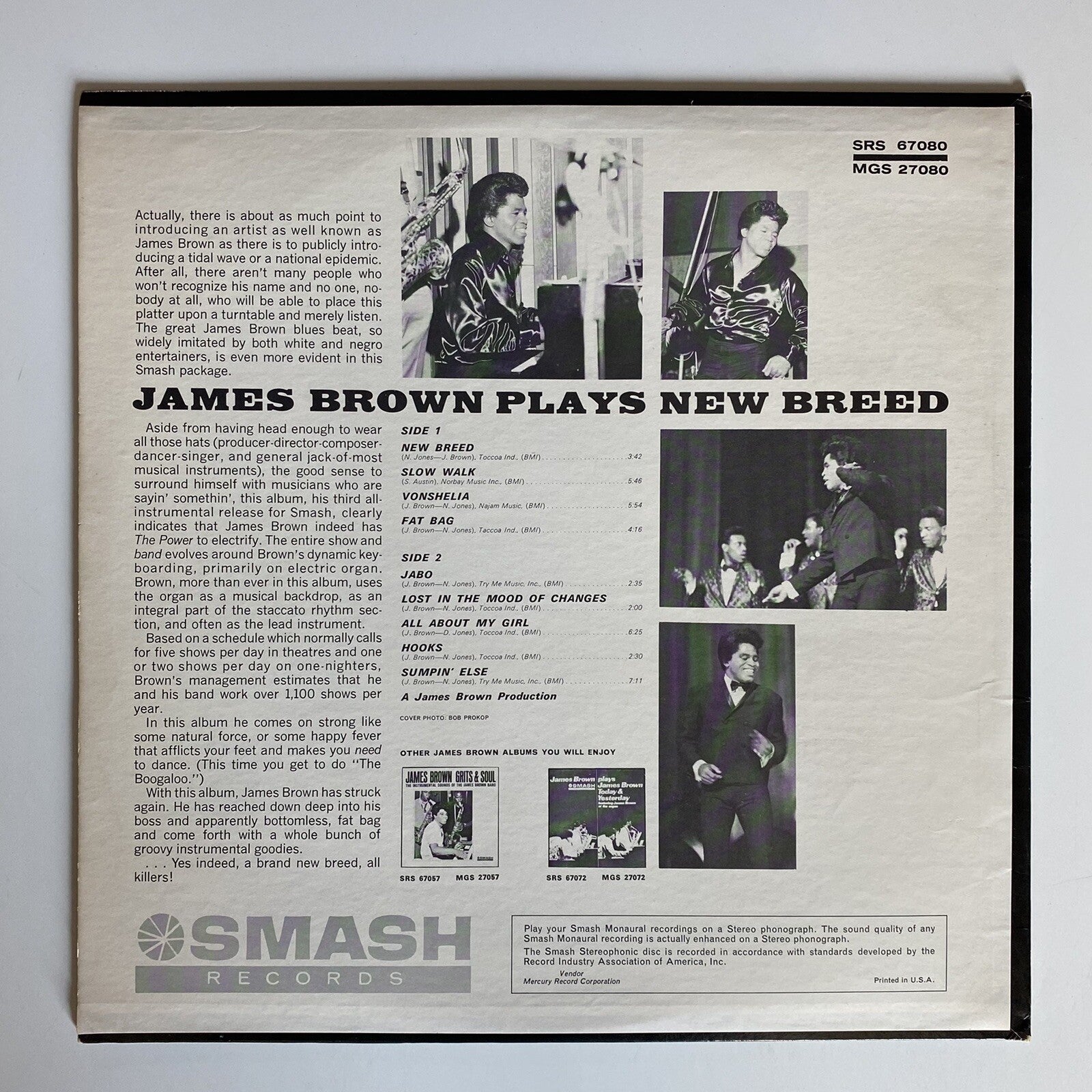 James Brown PLAYS NEW BREED Vinyl LP Record VG+