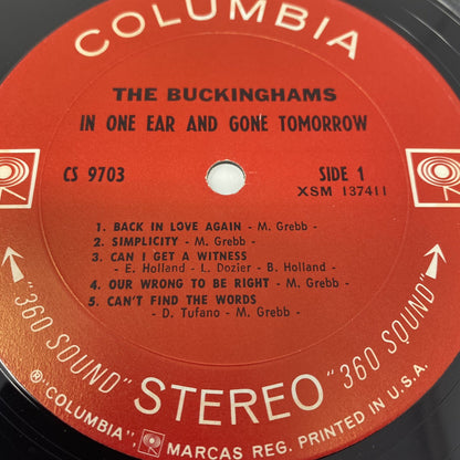 The Buckinghams IN ONE EAR AND FONE TOMORROW Vinyl LP Record 1968 Columbia VG+