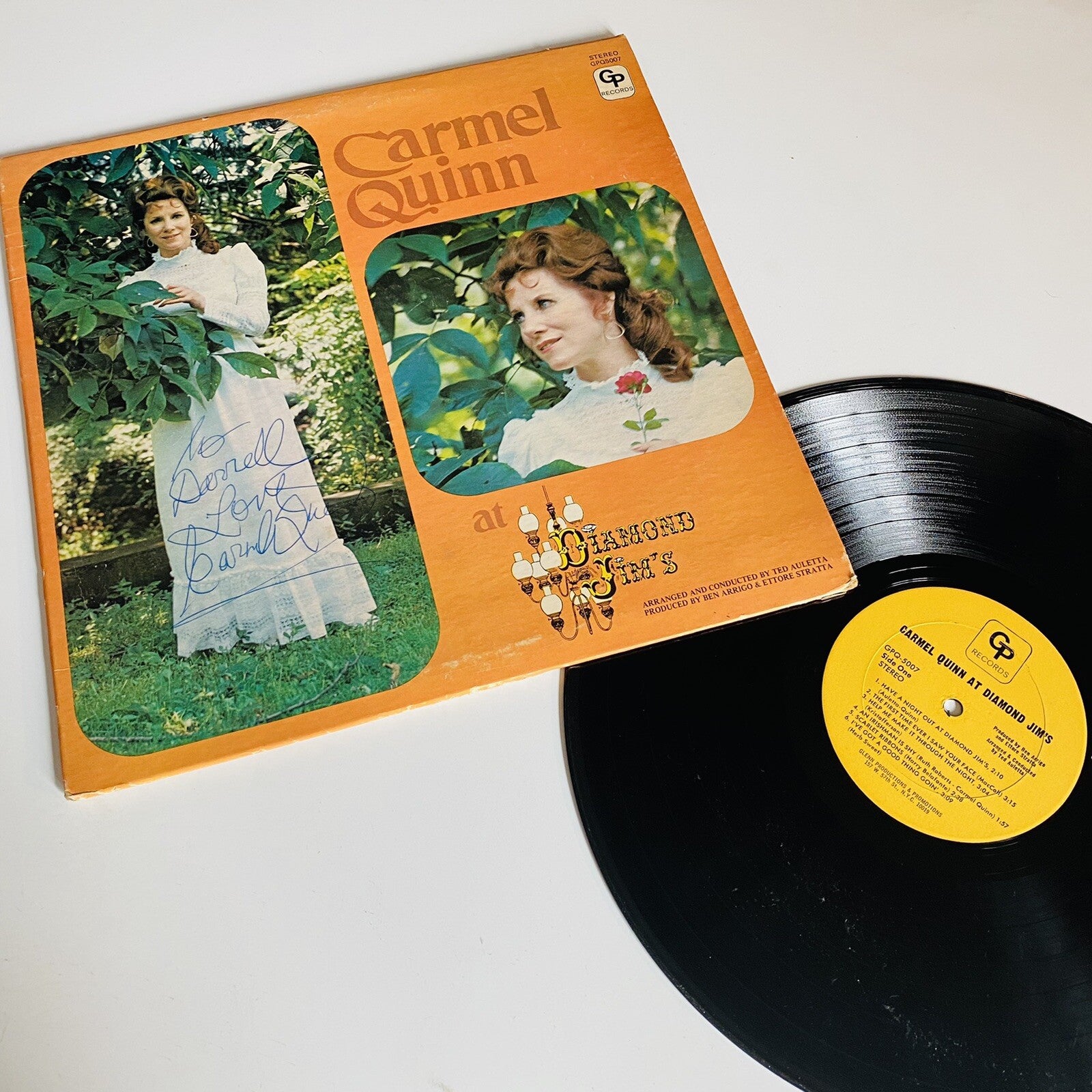 Carmel Quinn AT DIAMOND JIM’S Vinyl LP Record VG+ Signed by Artist