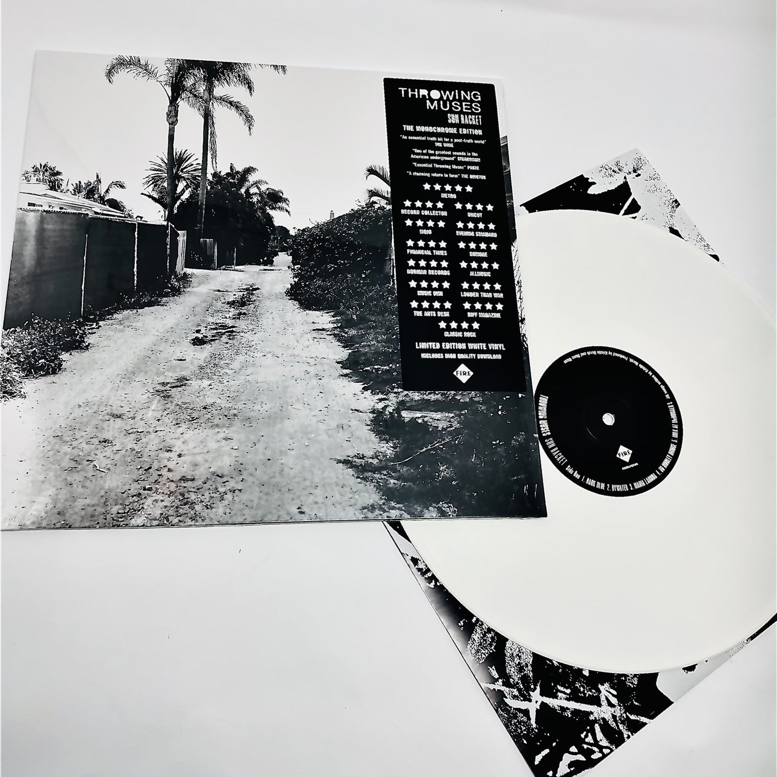 Throwing Muses SUN RACKET (MONOCHROME EDITION & UK IMPORT) White Vinyl LP Record