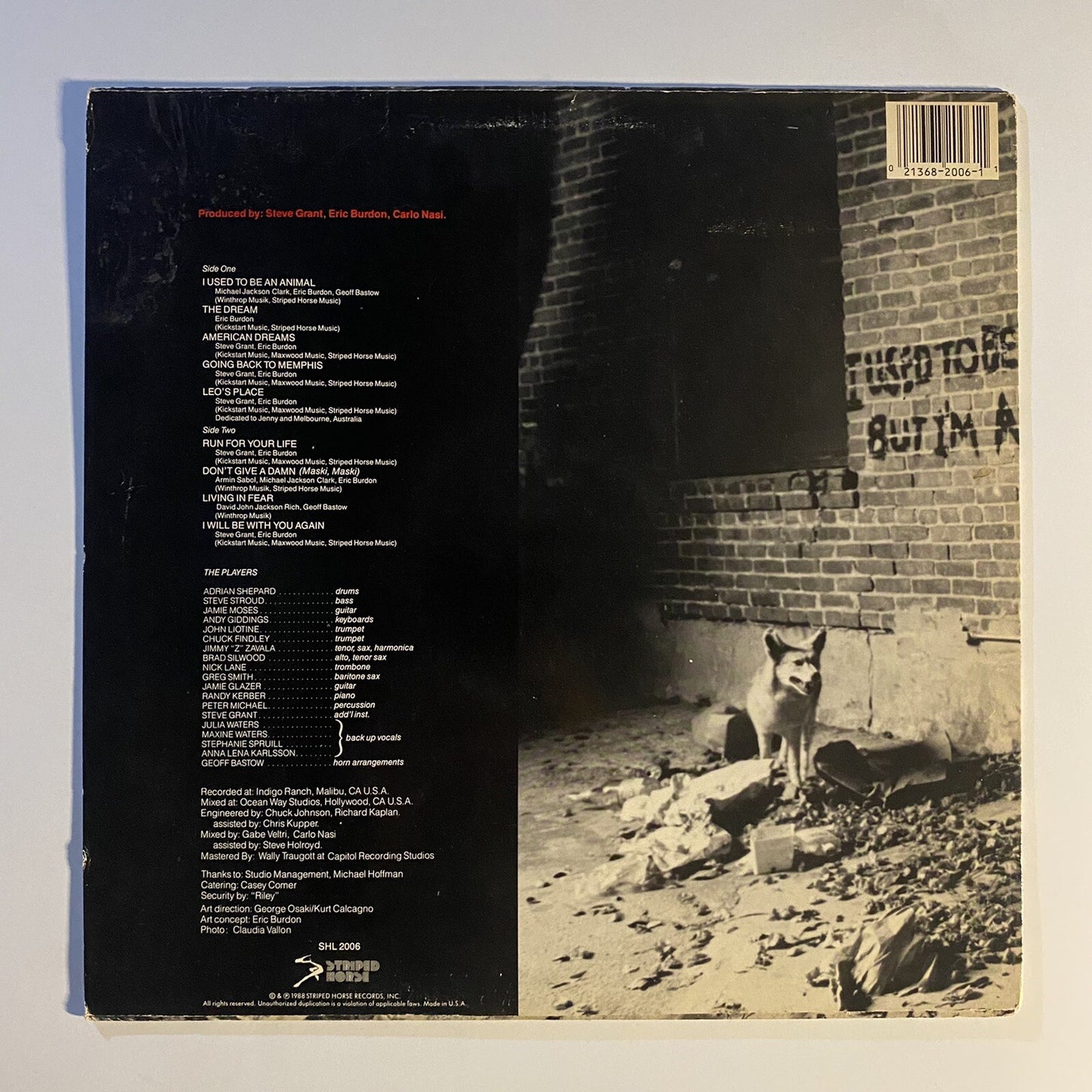 Eric Burdon I USED TO BE AN ANIMAL Vinyl LP Record VG+