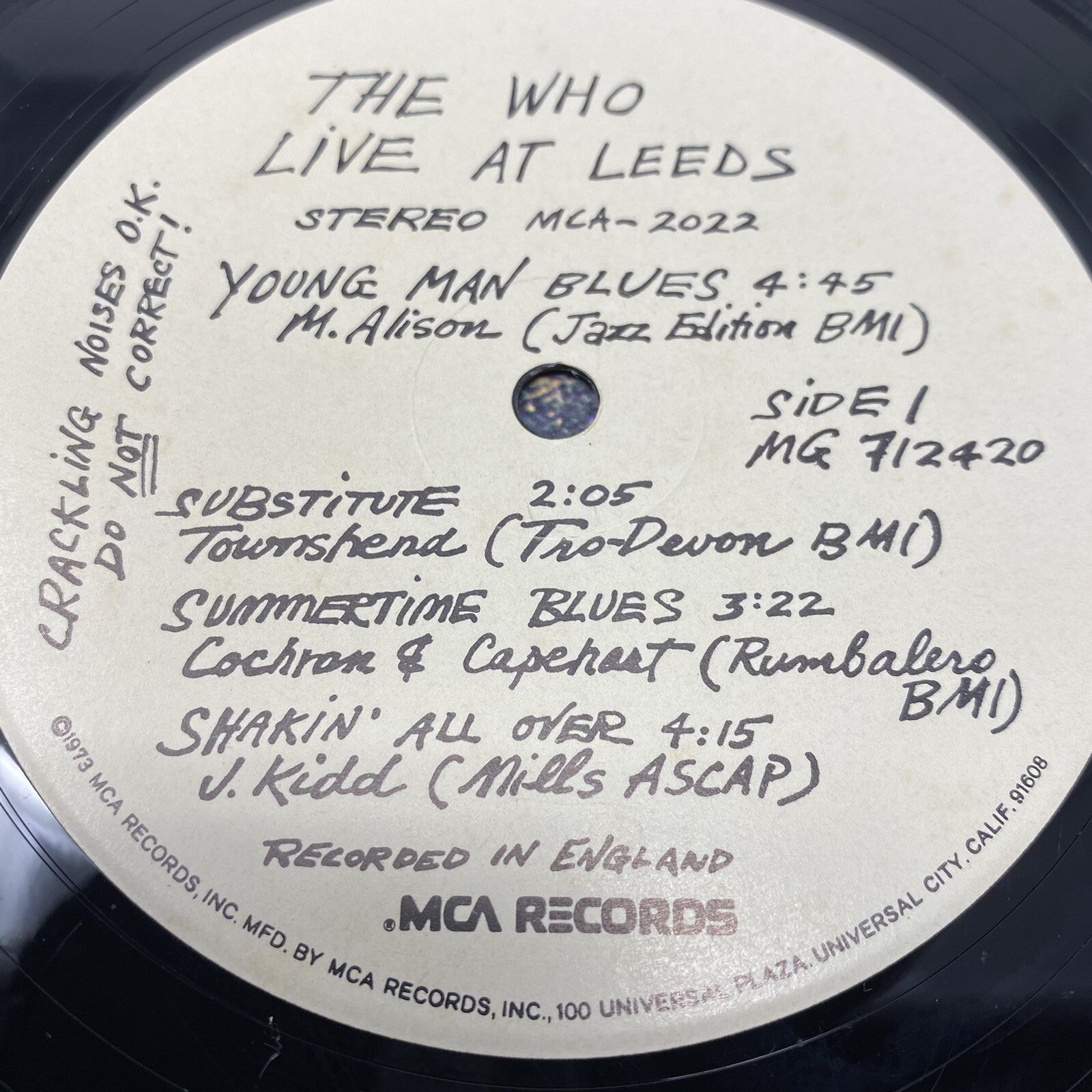 The Who LIVE AT LEEDS + WHO ARE YOU Vinyl LP Records VG+