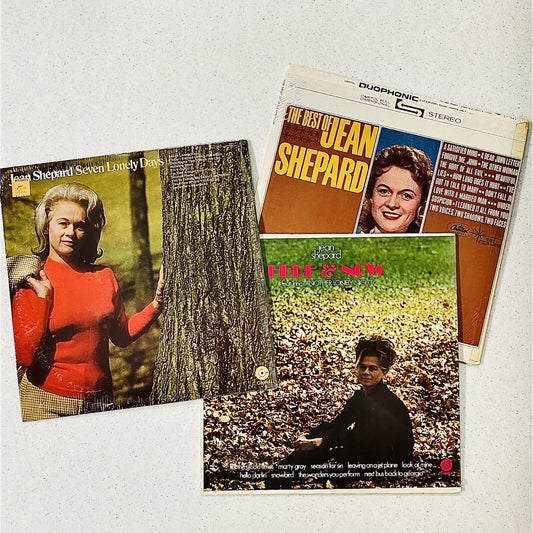 Jean Shepard THE BEST OF + 7 LONELY DAYS + HERE & NOW Vinyl LP Record VG+