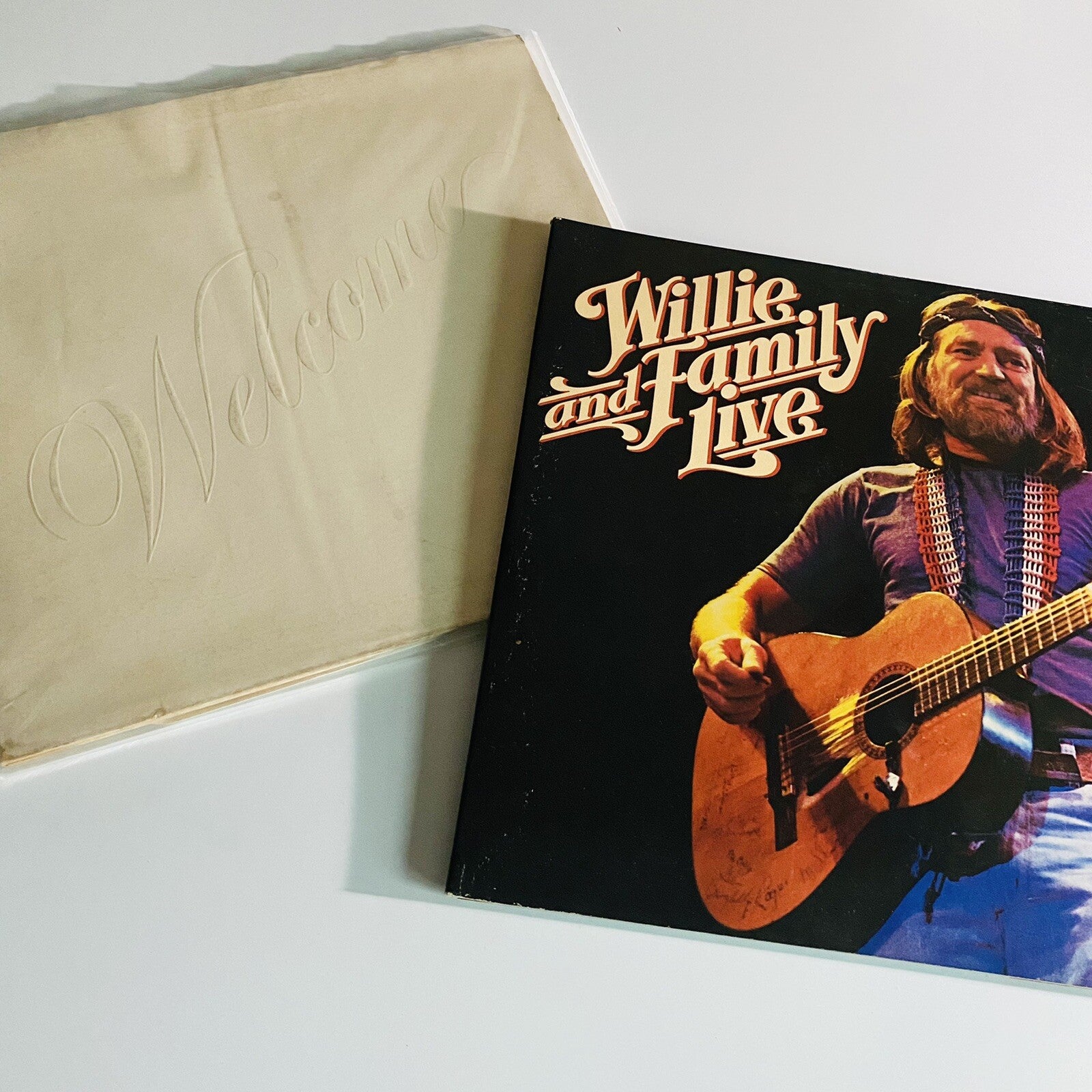 Willie Nelson Bundle‎ WILLIE & FAMILY LIVE + WELCOME Vinyl LP Record VG+
