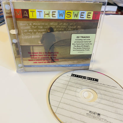 Matthew Sweet TO UNDERSTAND - THE EARLY RECORDINGS OF MATTHEW SWEET Promo CD