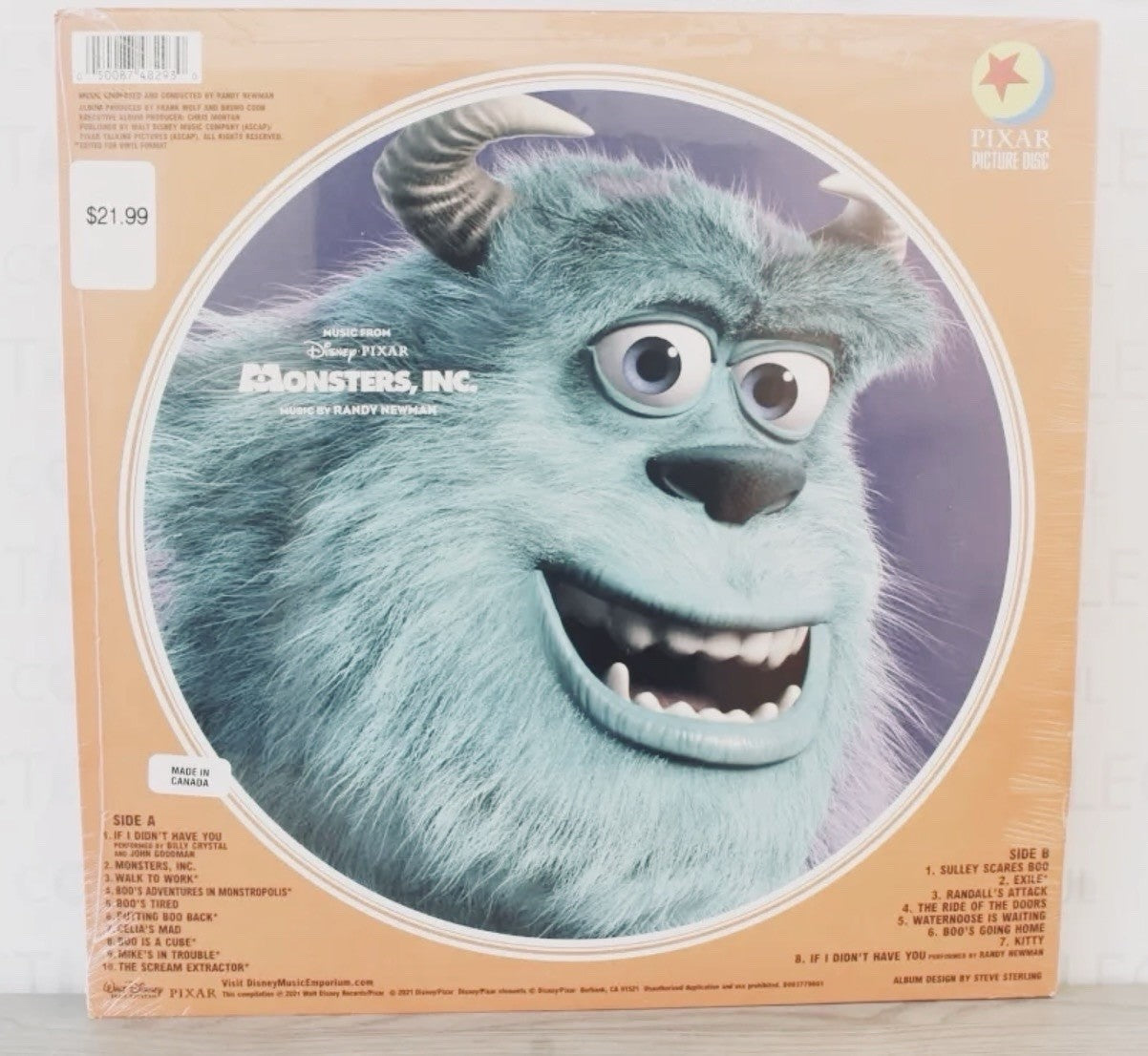Monsters Inc. MUSIC FROM THE MONSTERS INC. Picture Vinyl LP Record NEW Sealed