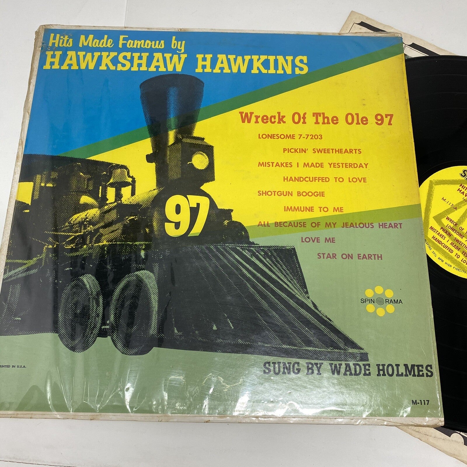 Hits Made Famous By Hankshaw Hawkins WRECK OF THE OLE 97 Vinyl LP Record VG+