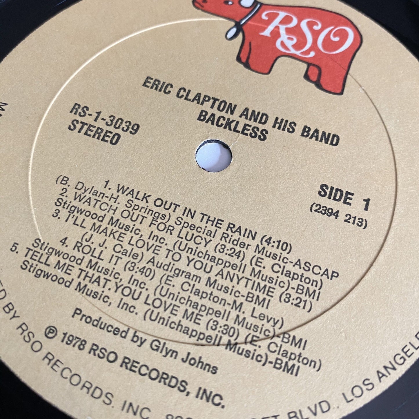Eric Clapton "Backless" Vinyl LP