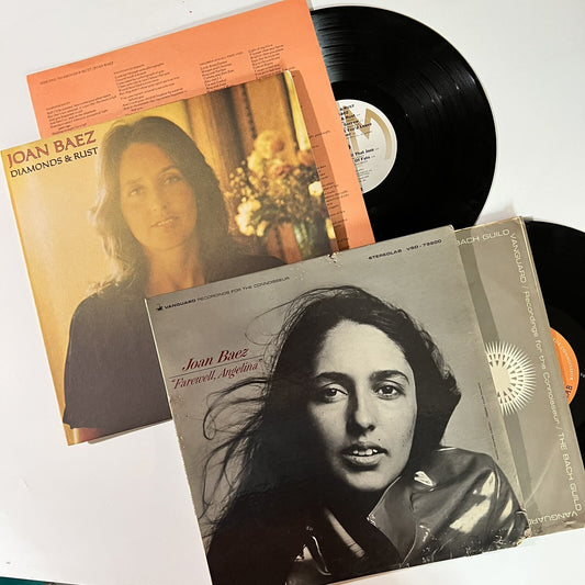 Joan Baez DIAMONDS & RUST + FAREWELL ANGELINA Vinyl LP Record VG+/VG