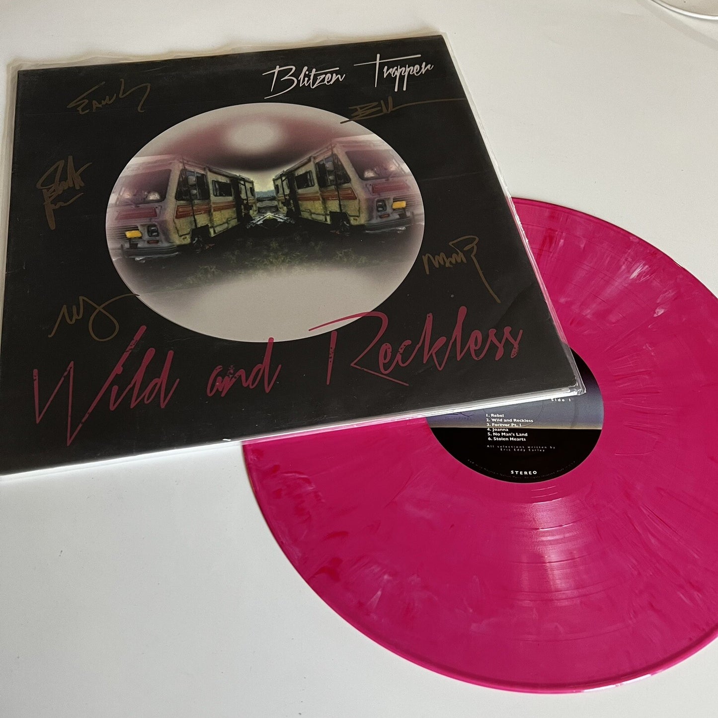 Blitzen Trapper WILD AND RECKLESS Pink Vinyl LP Record SIGNED NM Never Played