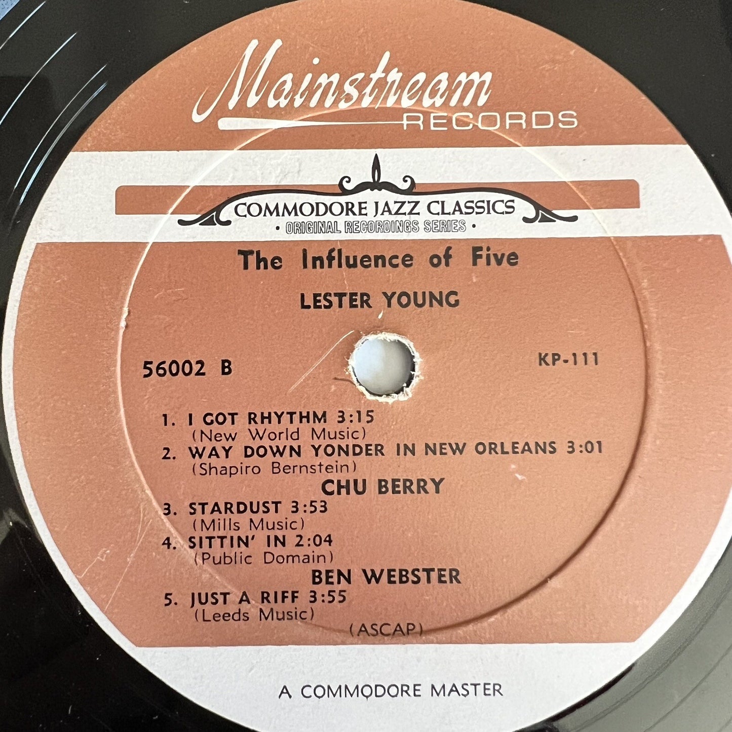 Coleman Hawkins THE INFLUENCE OF FIVE Vinyl LP Record STAMPED "DJ COPY" VG+