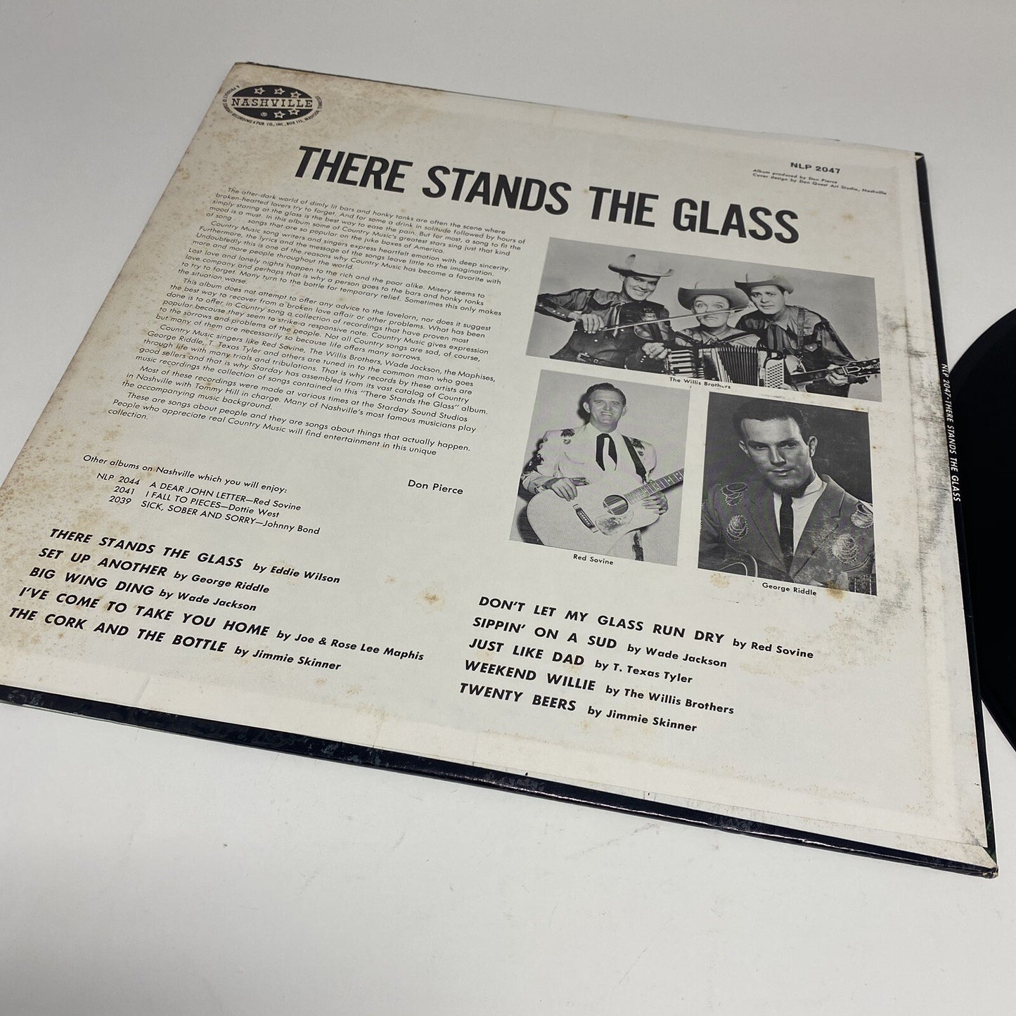 Red Sovine Willis Brothers THERE STANDS THE GLASS Vinyl LP Record NLP2047 Stereo