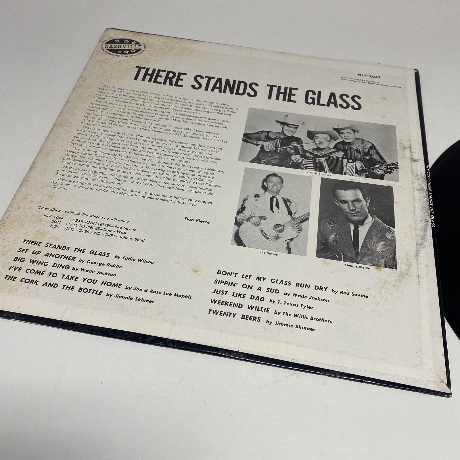 Red Sovine Willis Brothers THERE STANDS THE GLASS Vinyl LP Record NLP2047 Stereo