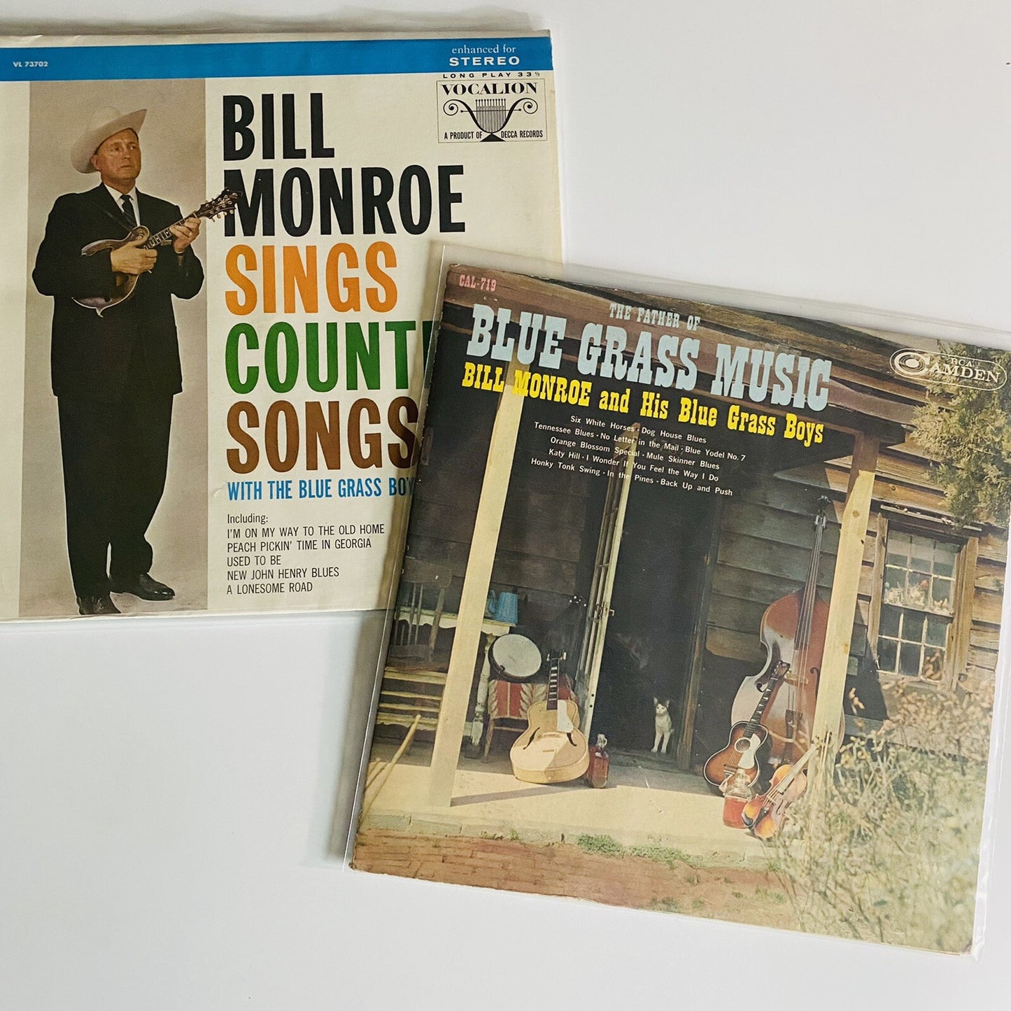 Bill Monroe SINGS COUNTRY SONGS + FATHER OF… Vinyl LP Record BUNDLE VG+