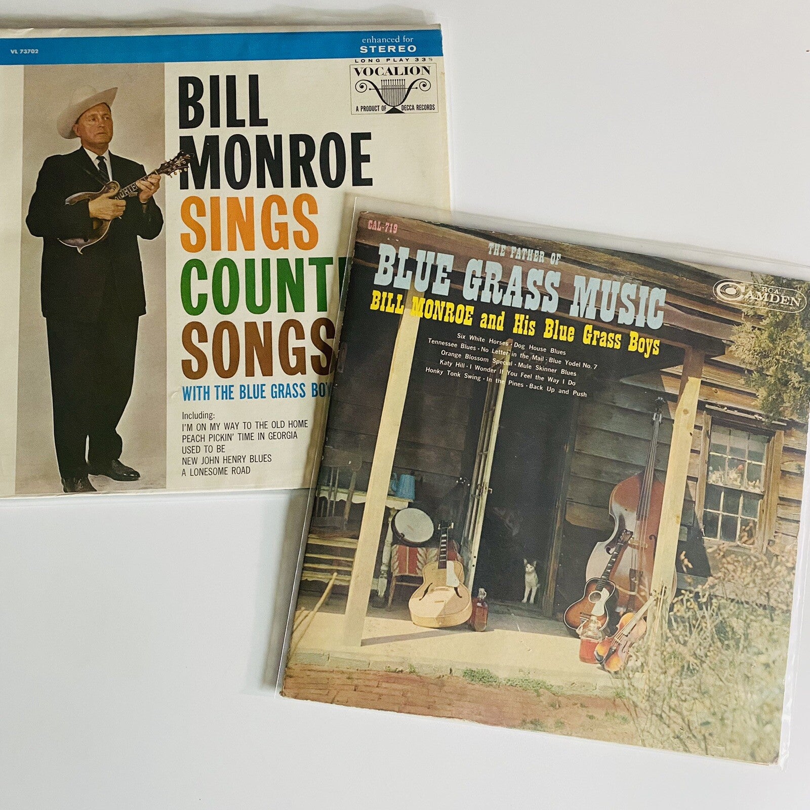 Bill Monroe SINGS COUNTRY SONGS + FATHER OF… Vinyl LP Record BUNDLE VG+
