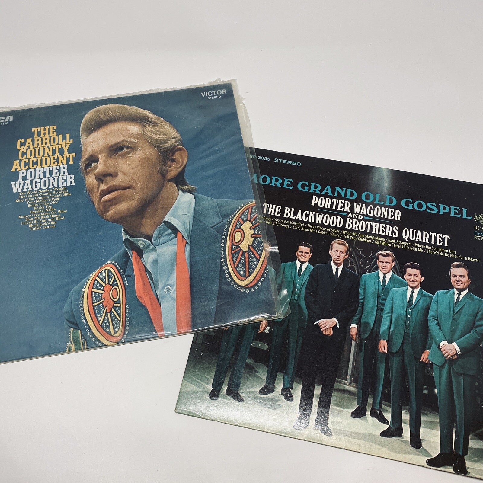 Porter Wagoner CAROL COUNTY ACCIDENT + MORE GRAND OLD GOSPEL Vinyl Records VG