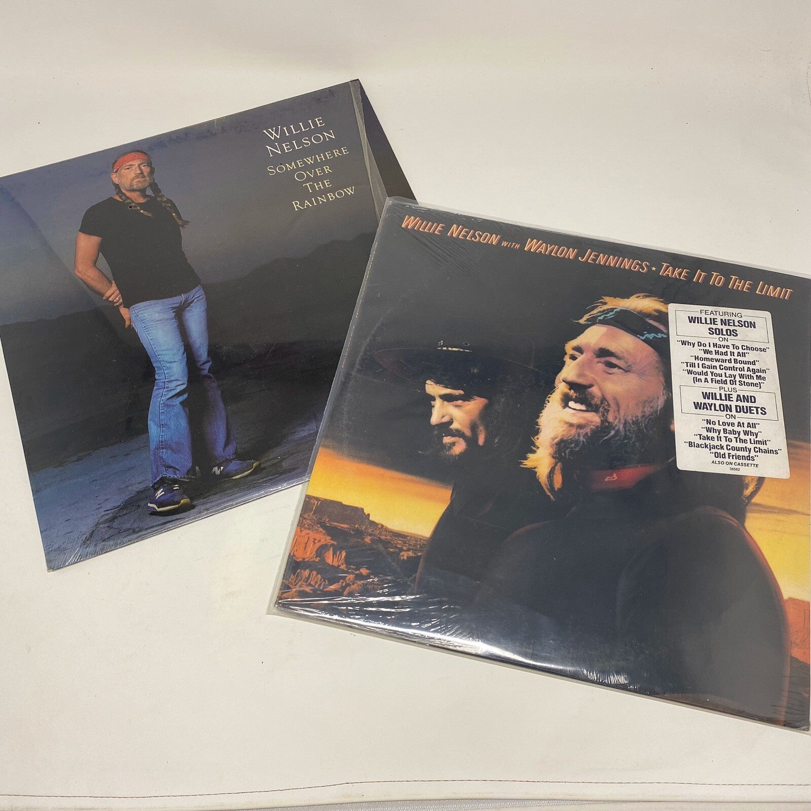 Willie Nelson SOMEWHERE OVER THE RAINBOW + TAKE IT 2 THE LIMIT Vinyl Records VG+