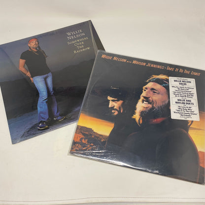 Willie Nelson SOMEWHERE OVER THE RAINBOW + TAKE IT 2 THE LIMIT Vinyl Records VG+