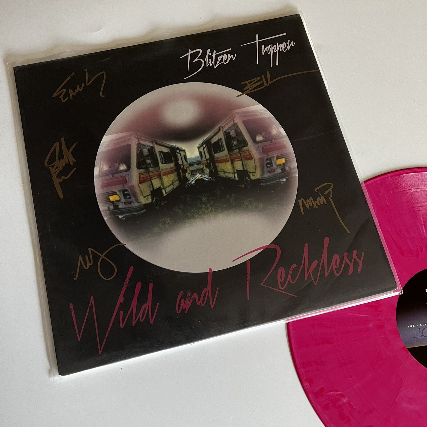 Blitzen Trapper WILD AND RECKLESS Pink Vinyl LP Record SIGNED NM Never Played