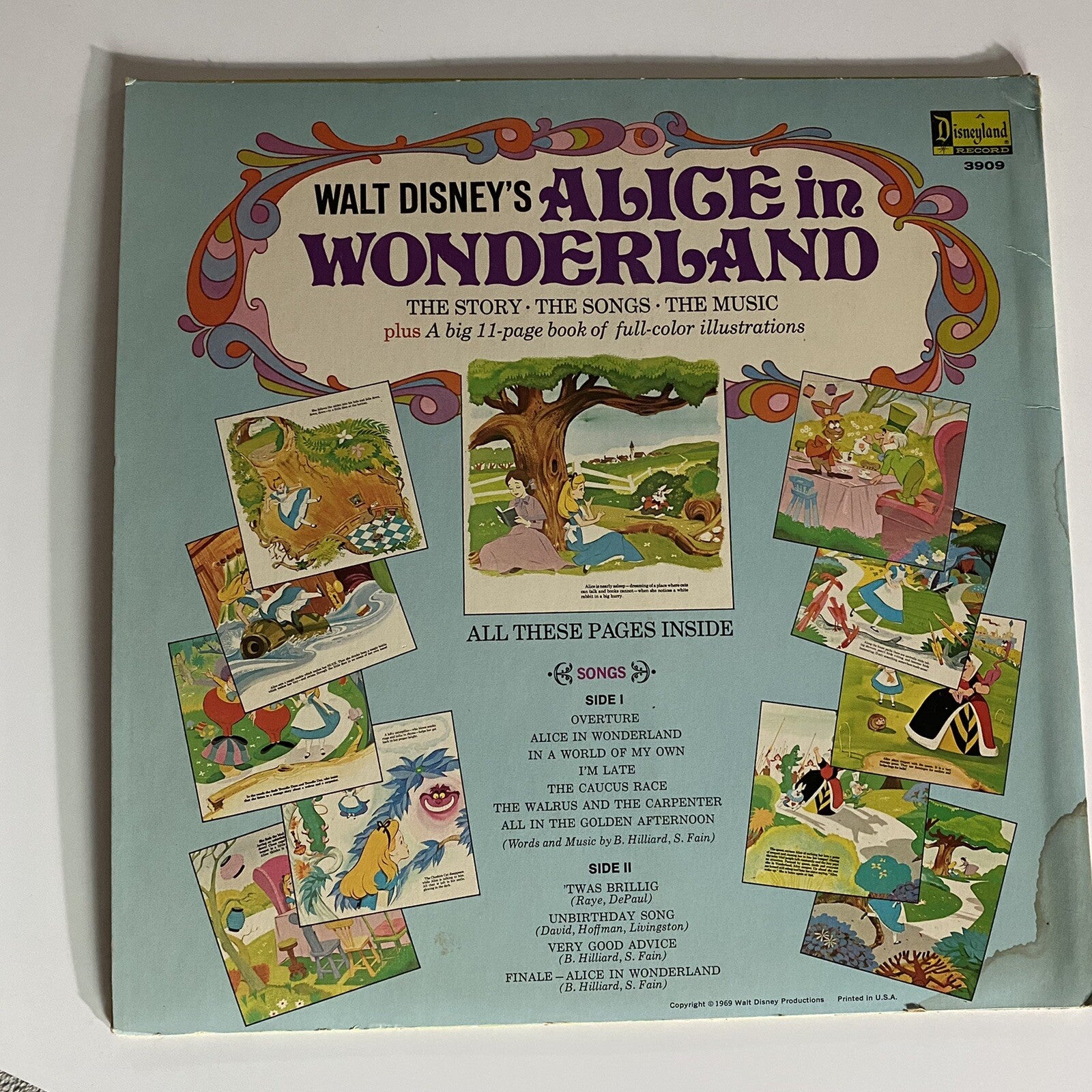 7 Walt Disney Vinyl Record Bundle/Bambi /Alice Wonderland / Pinocchio & more VG+