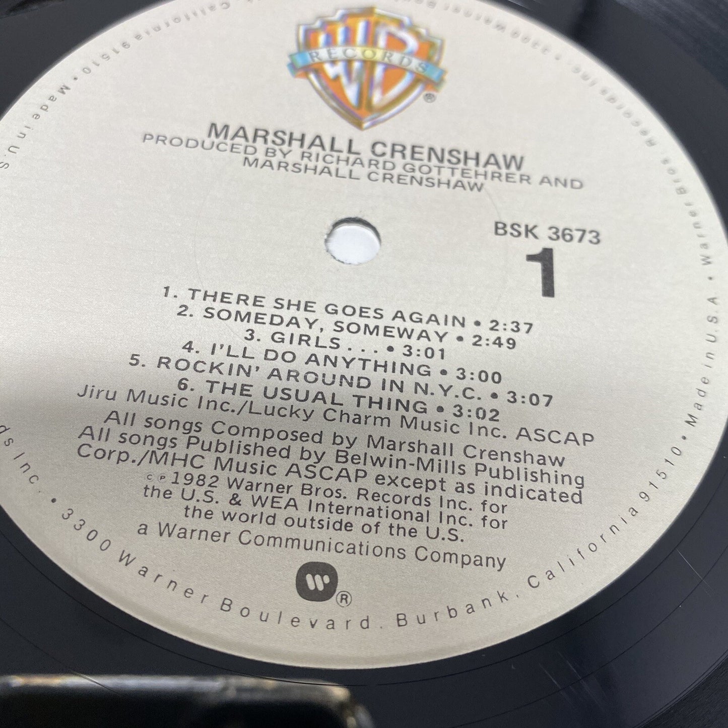 Marshall Crenshaw SELF TITLED Vinyl LP Record Winchester Pressing VG+