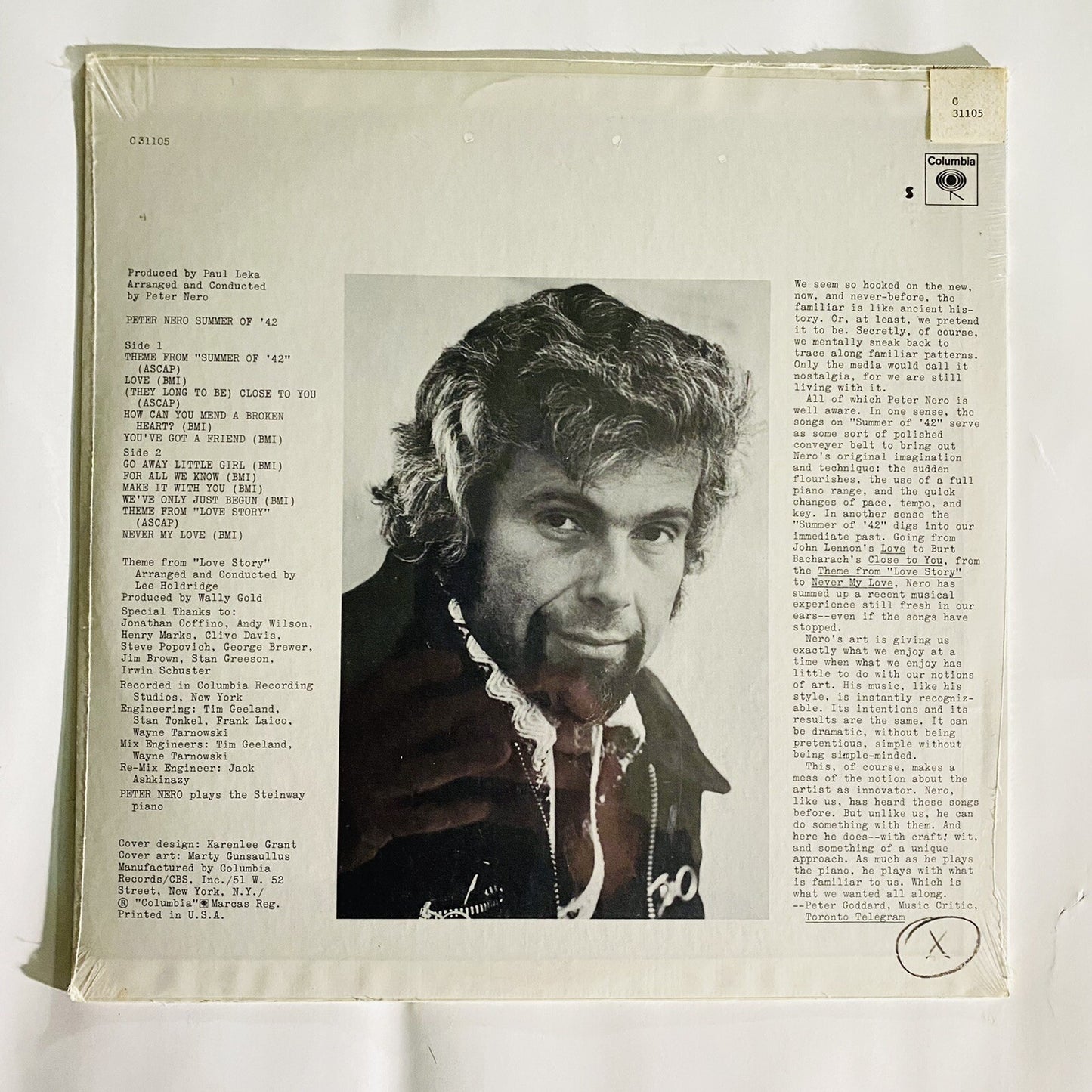 Peter Nero SUMMER OF ‘42 Vinyl LP Record SEALED