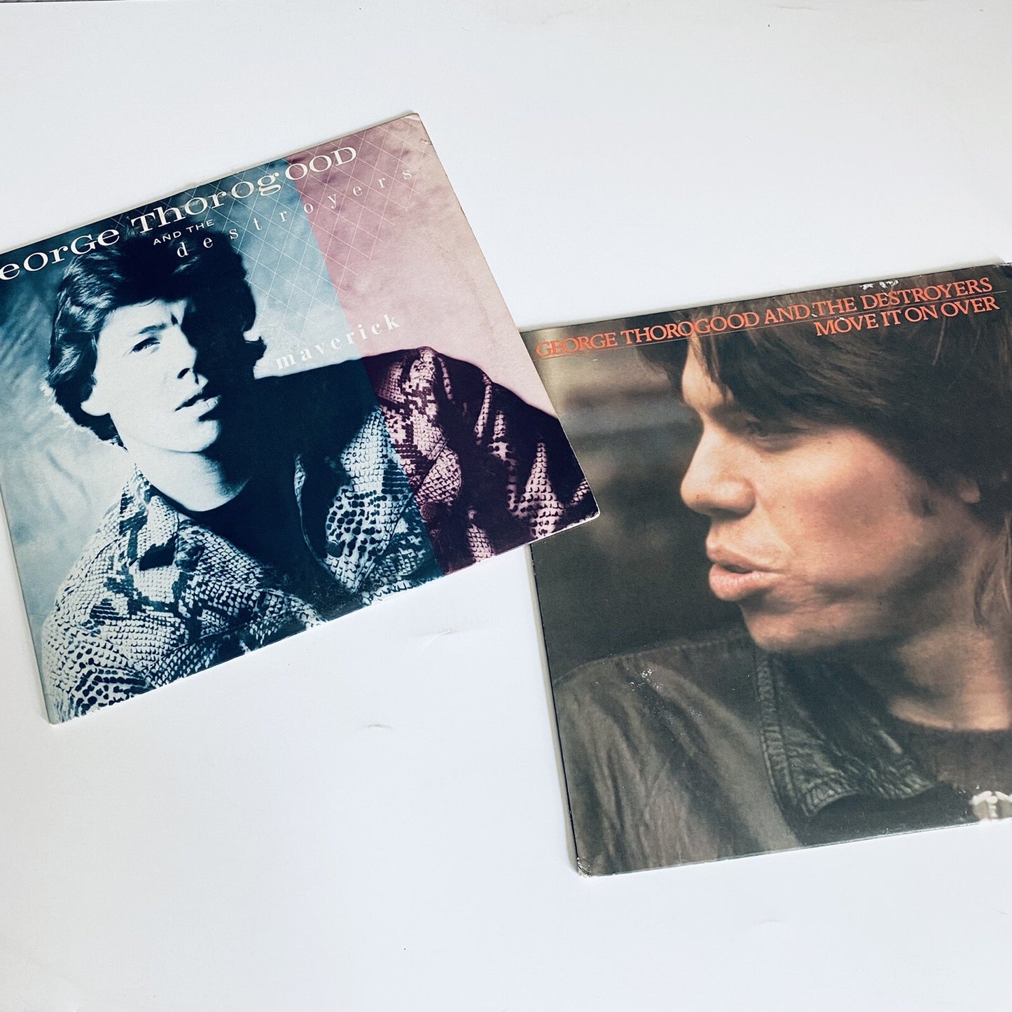 George Thorogood And The Destroyers MAVERICK + MOVE IT OVER Vinyl LP Record VG+