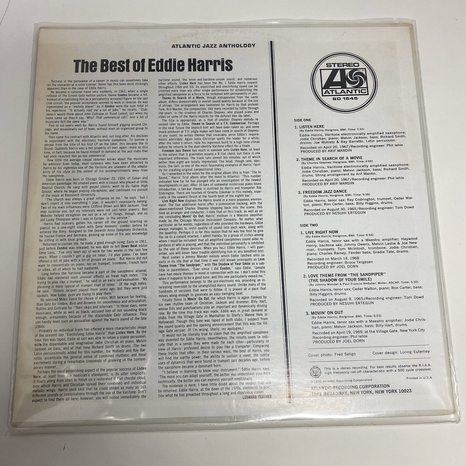 The Beat Of Eddie Harris VINYL LP RECORD VG+