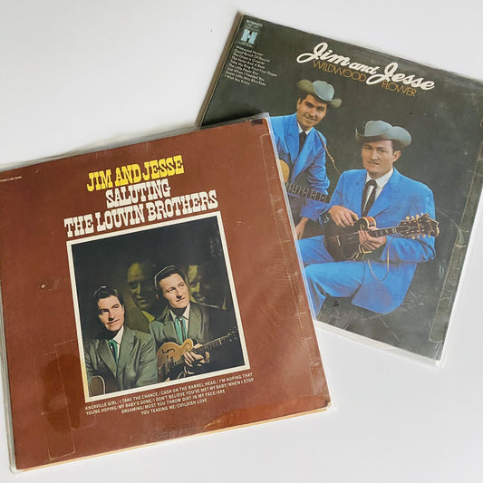 Jim & Jesse SALUTING LOUVINN + WILDWOOD FLOWER Vinyl LP Record VG+