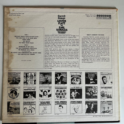 Flatt & Scruggs Sacred Songs 33 RPM LP Record Harmony 1967 HS 11202 Y