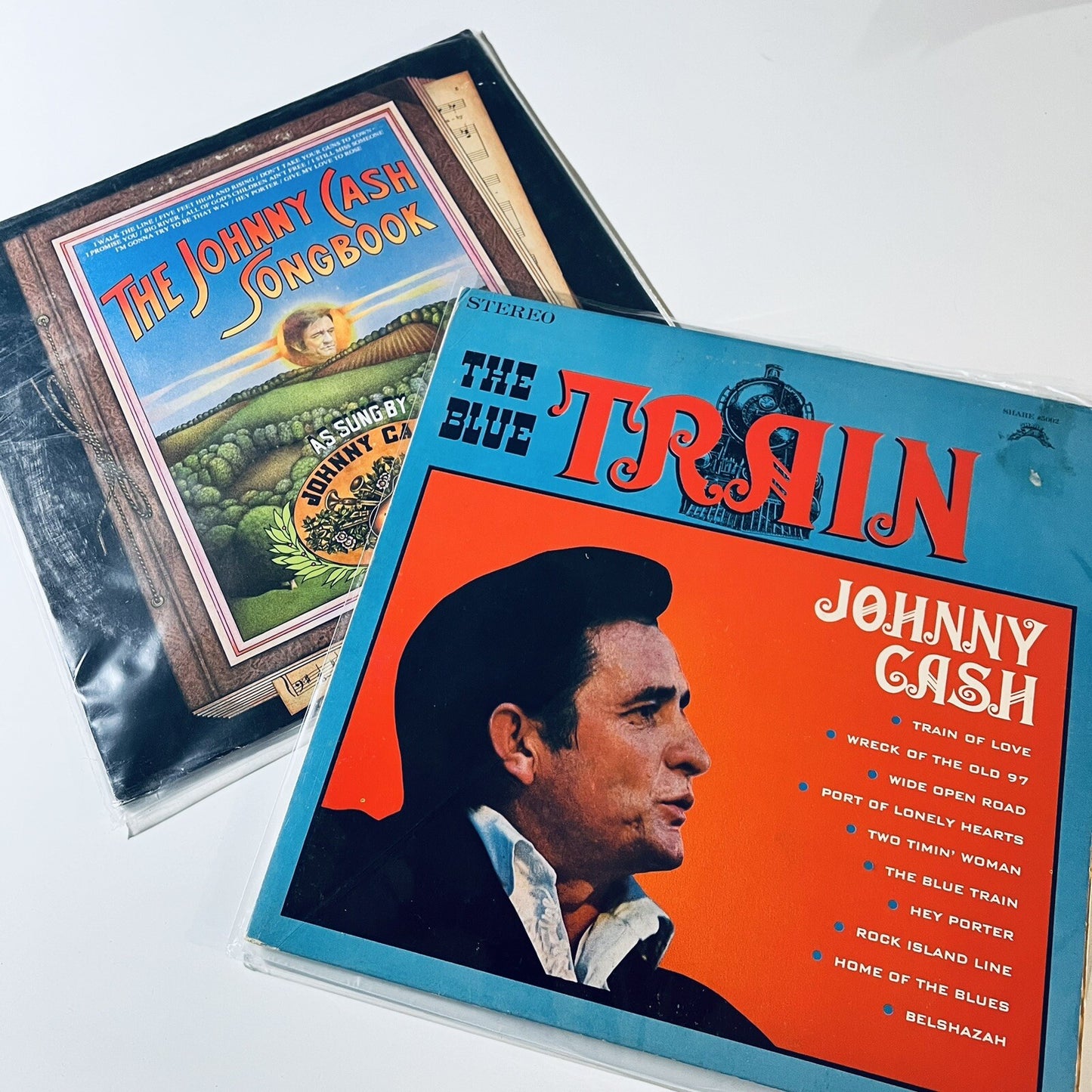 Johnny Cash SONGBOOK + THE BLUE TRAIN Vinyl LP Record VG+