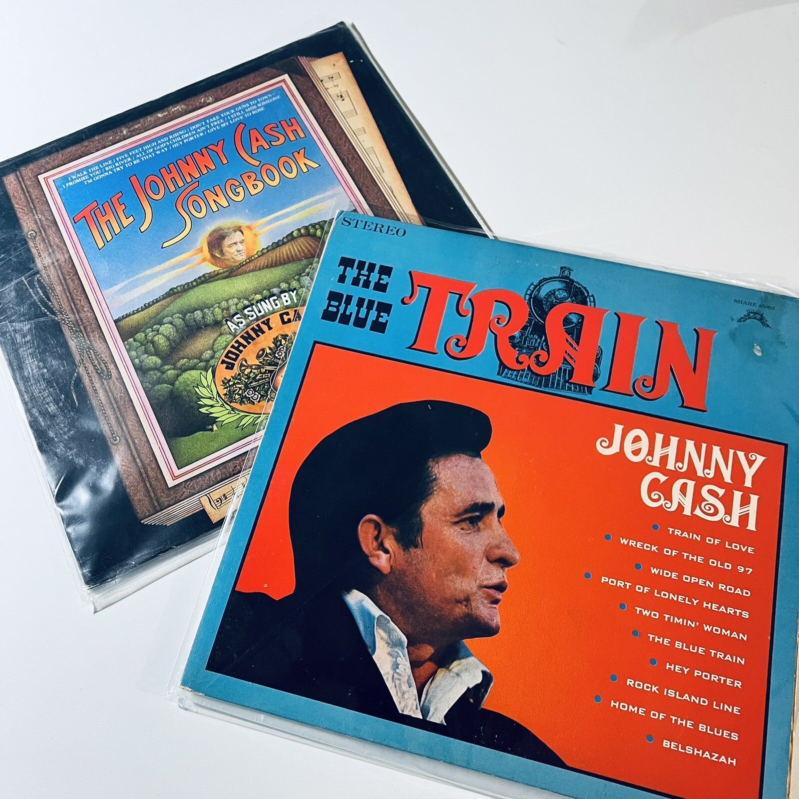 Johnny Cash SONGBOOK + THE BLUE TRAIN Vinyl LP Record VG+