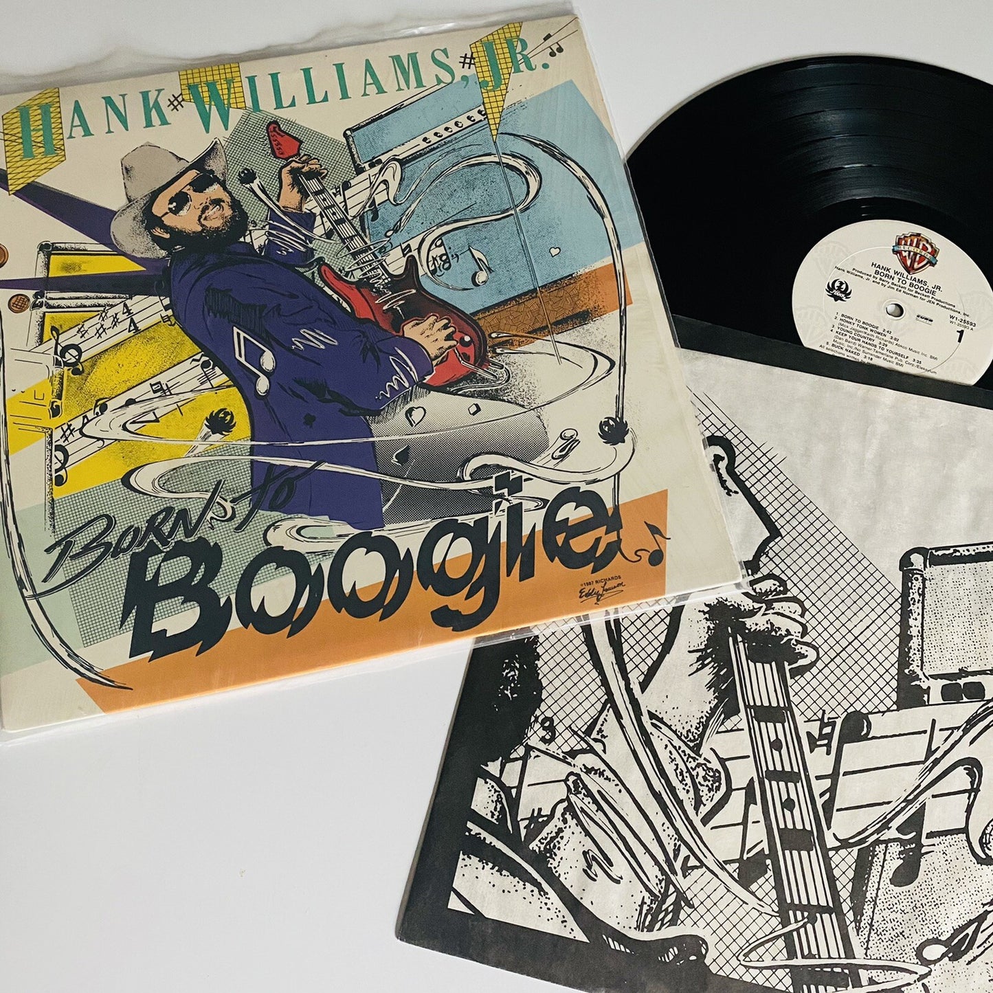 Hank Williams, Jr. BORN TO BOOGIE Vinyl LP Record VG+