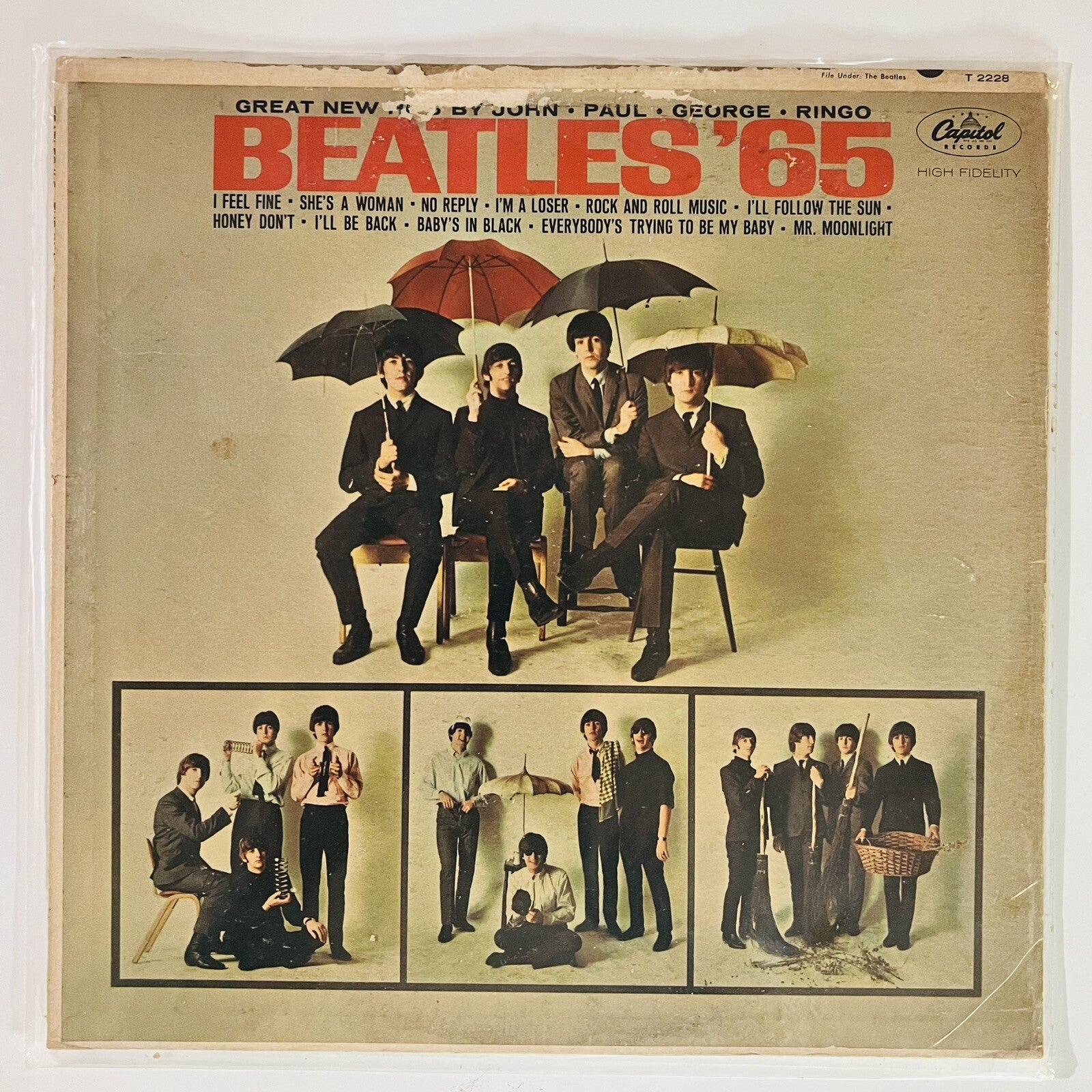 Beatles BEATLES '65 Vinyl LP Record VG+/VG-