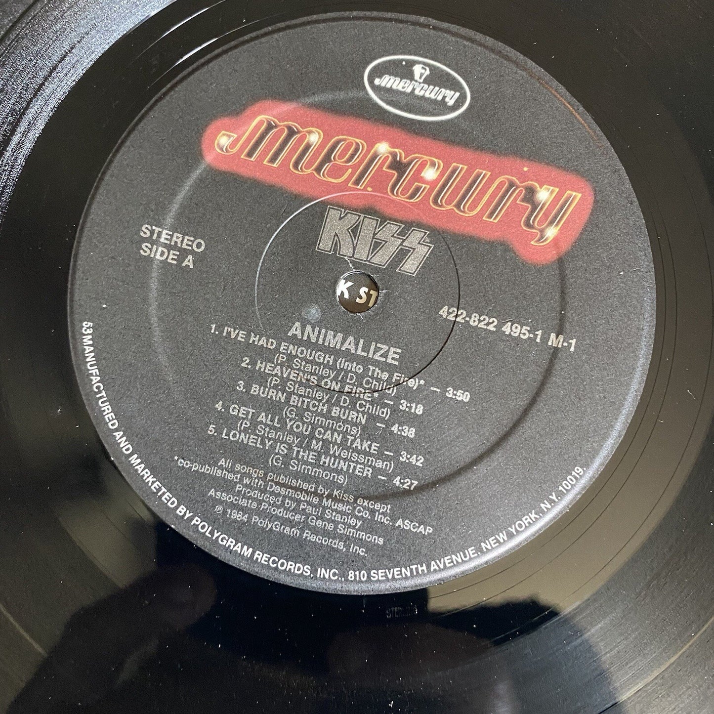 Kiss ANIMALIZE Vinyl LP Record VG+