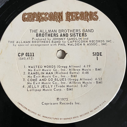 The Allman Brothers Band BROTHERS AND SISTERS Vinyl LP Record VG