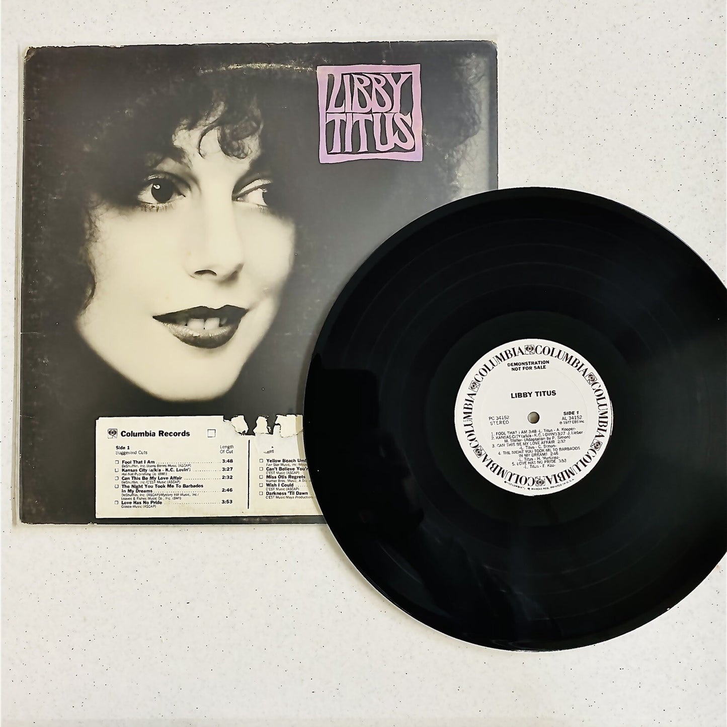 Libby Titus SELF TITLED Vinyl LP Record 1977 Promo Copy VG+/VG