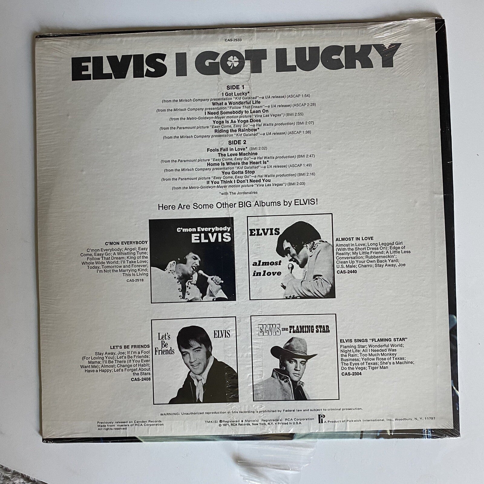 Elvis Presley I GOT LICKY Vinyl LP Record REISSUE Sealed NEW
