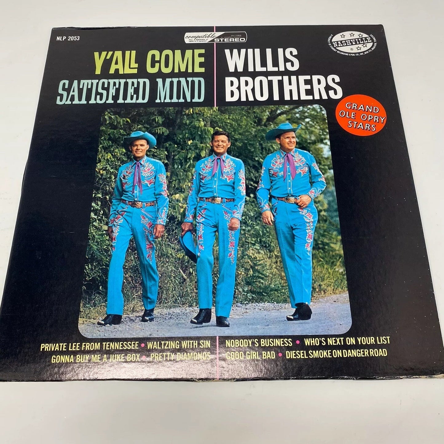 Willis Brothers Y’ALL COME SATISFIED MIND Vinyl LP Record VG