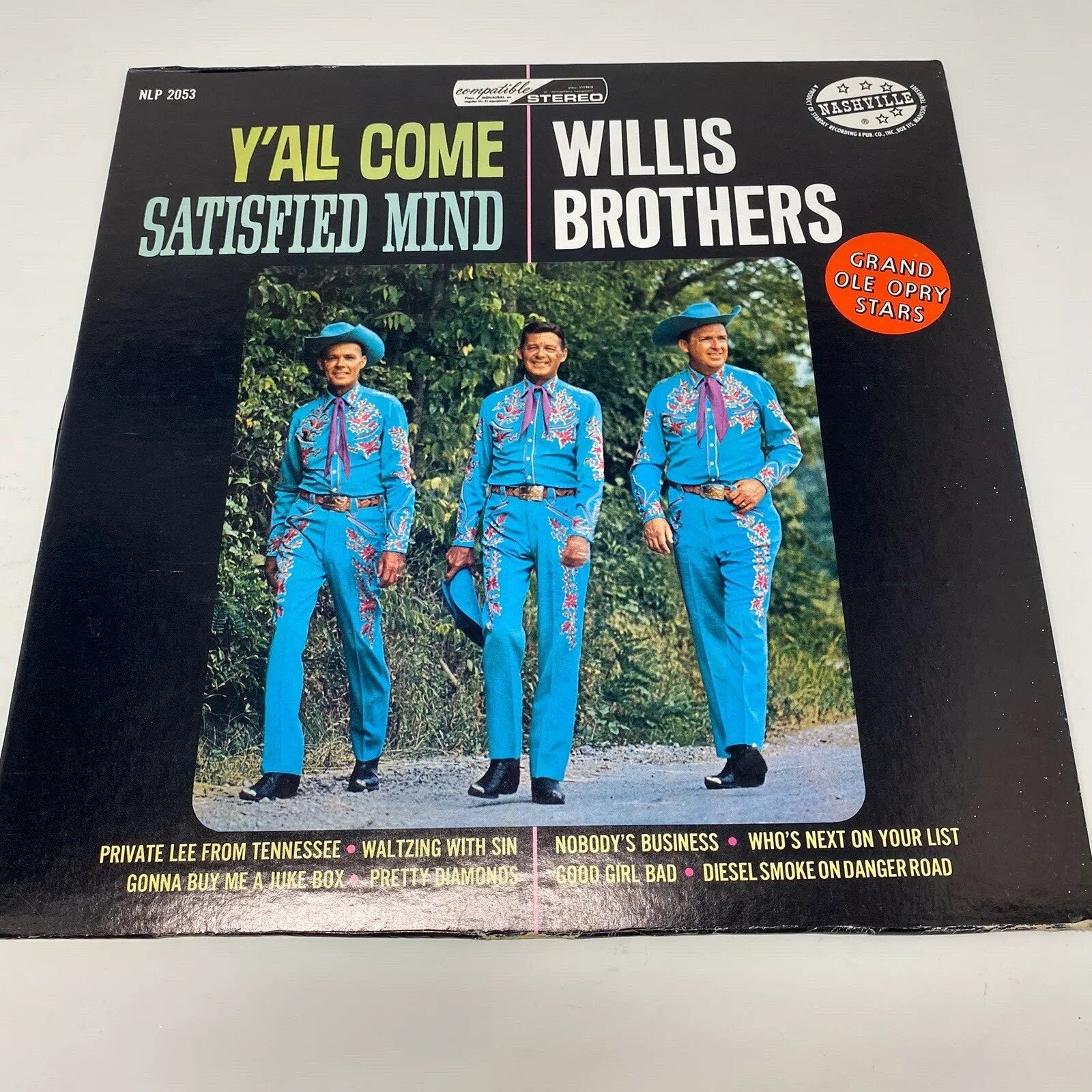 Willis Brothers Y’ALL COME SATISFIED MIND Vinyl LP Record VG