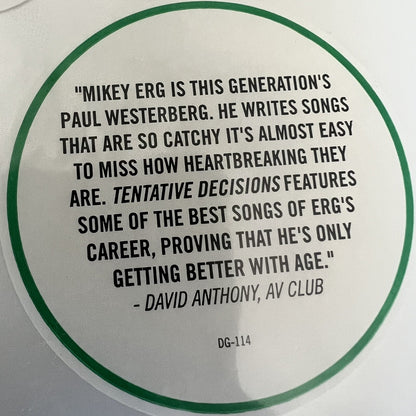 Mikey Erg TENTATIVE DECISIONS Color Vinyl LP Record UNPLAYED M/NM