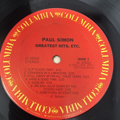 Paul Simon GREATEST HITS, ETC. Vinyl LP Record 35032 VG+