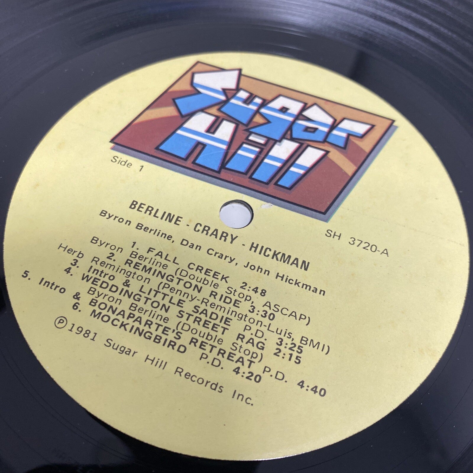 BERLINE, CRARY, HICKMAN Vinyl LP Record 1981 SUGAR HILL RECORDS VG+