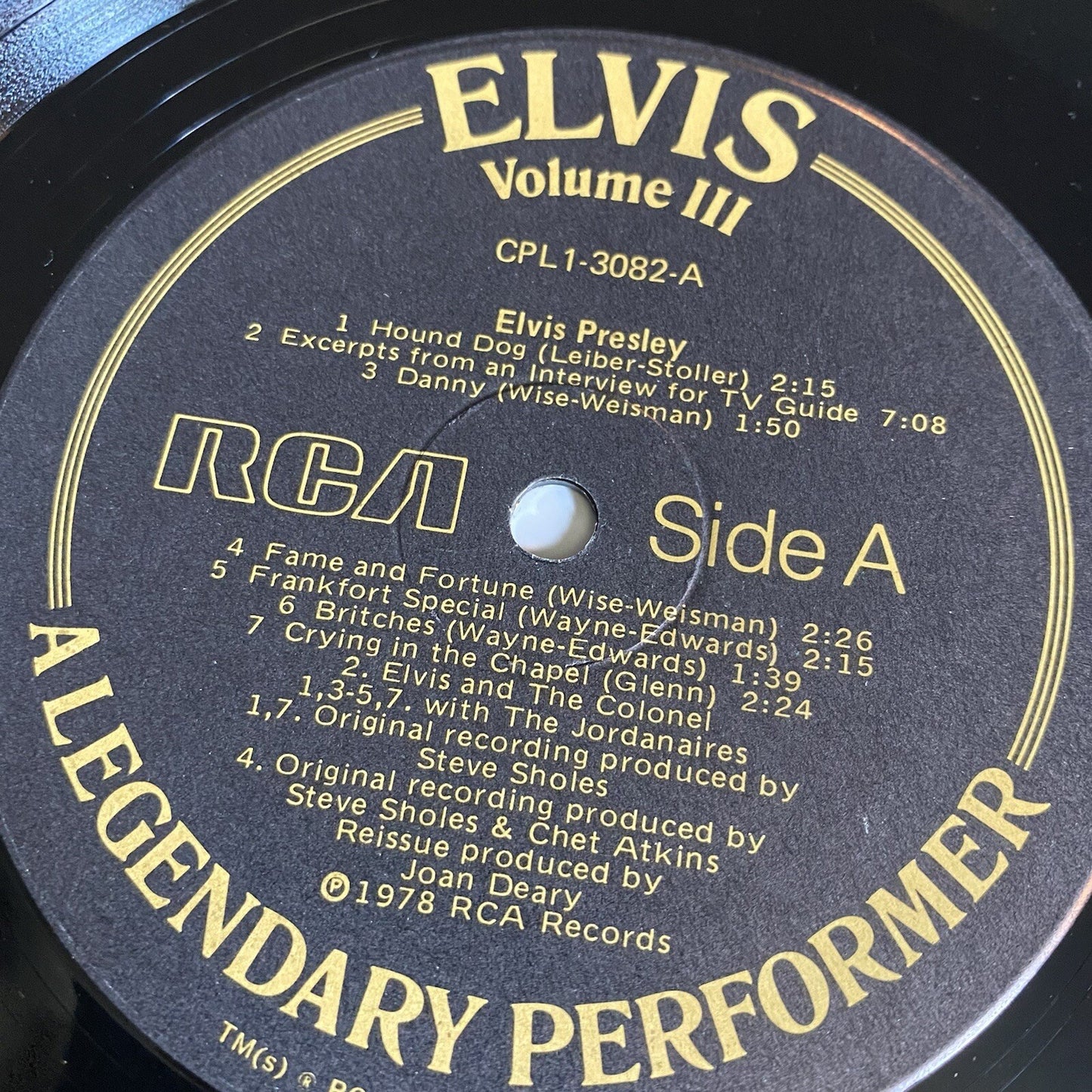 Elvis Presley LEGENDARY PERFORMER VOL 3 Vinyl LP Record VG+