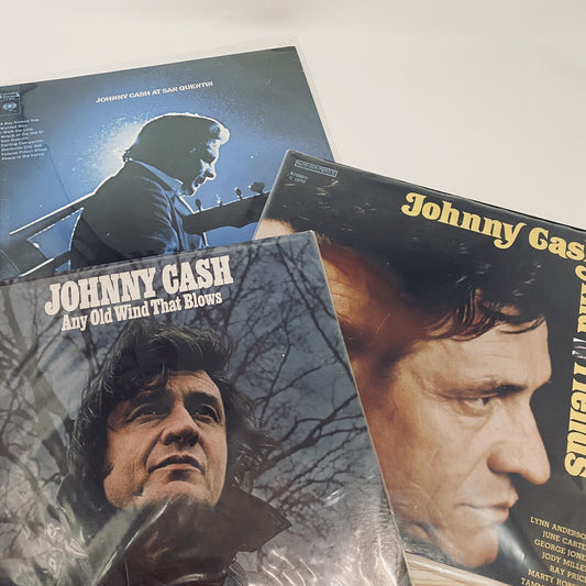 Johnny Cash ANY OLD WIND THAT BLOWS + SAN QUENTIN + AND FRIENDS Vinyl LP VG+