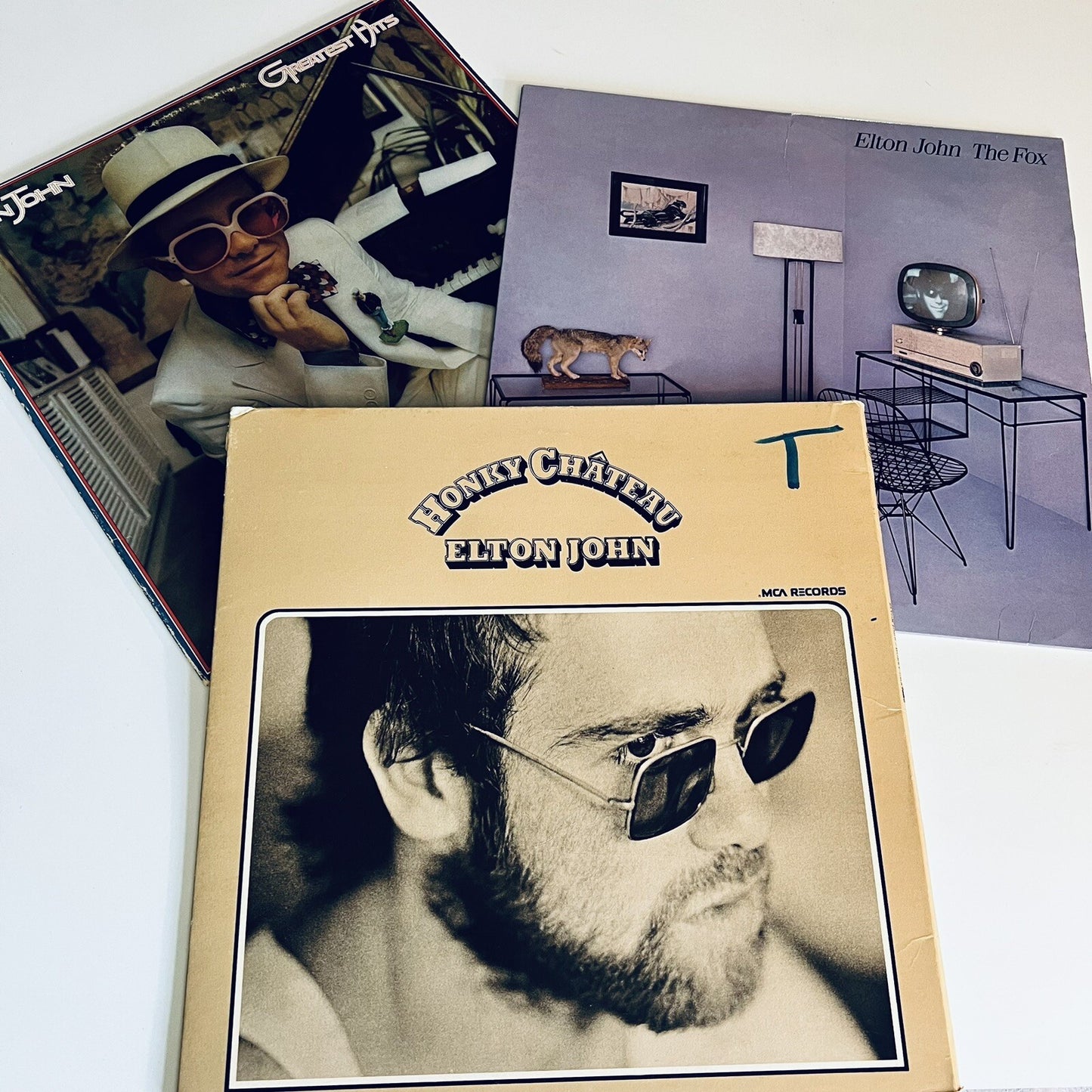 Elton John HONKY CHATEAU + GREATEST + THE FOX Vinyl LP Record VG+