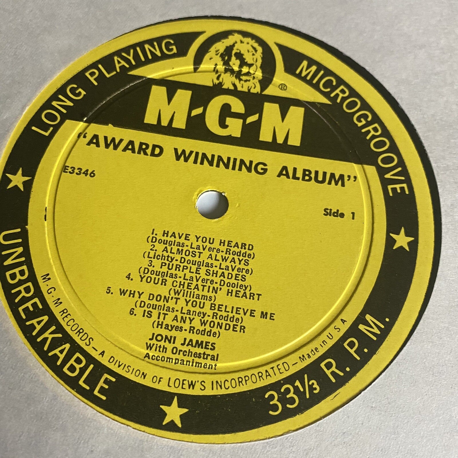 Joni James AWARD WINNING ALBUM Vinyl LP Record VG+